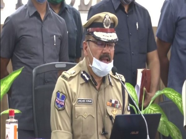 Anjani Kumar, Hyderabad City Police Commissioner during the press meet (Photo/ANI)