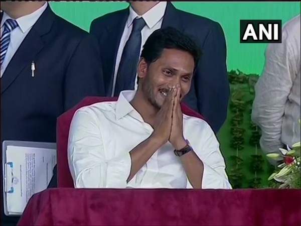 YSRCP chief Jagan Mohan Reddy at his swearing-in ceremony at Vijayawada.
