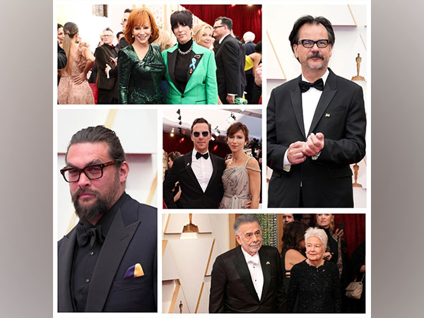 Celebrities showing support for Ukraine at Oscars 2022 red carpet