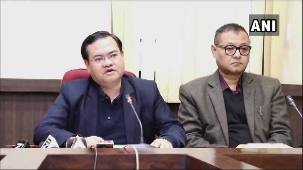 CEO F R Kharkongor addressing a press conference at Shillong on Friday. Photo/ANI 