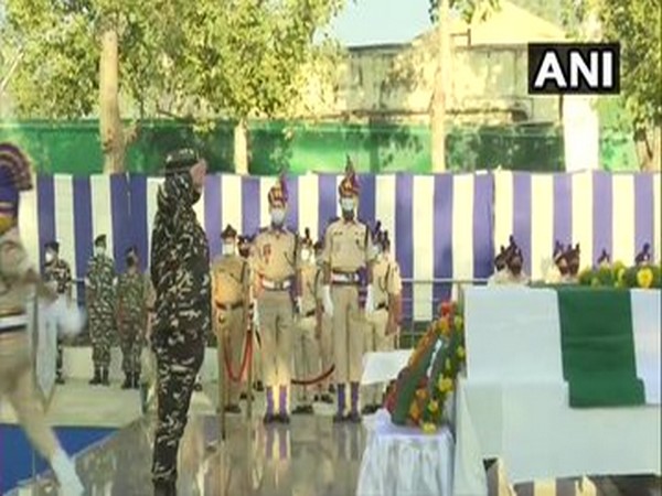 Visual from the wreath laying ceremony in Srinagar. [Photo/ANI]