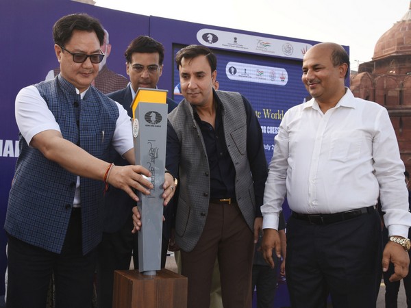 Union Law and Justice Minister Kiren Rijiju at Torch Relay for 44th Chess Olympiad