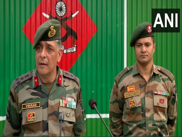 Brigadier VJS Birdi Commander 5 Sector confirms neutralization of three LeT terrorists in Budgam (Photo/ANI)