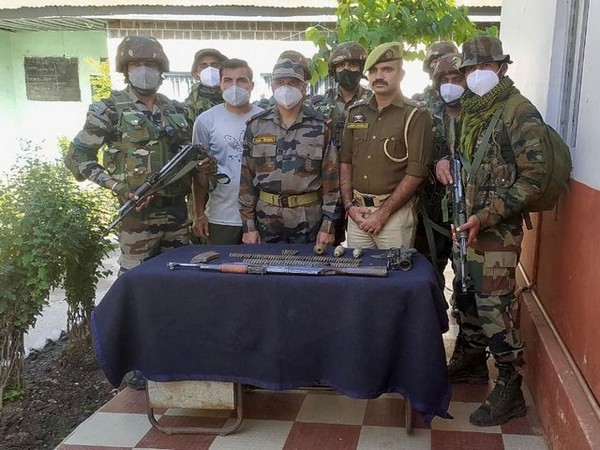 Weapons recovered from terrorist hideout in J-K's Reasi. (Photo/ANI) 