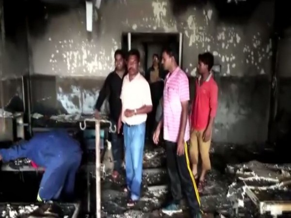 Visuals of hospital where fire was broke out on Sunday morning in Dantewada, Chhattisgarh.