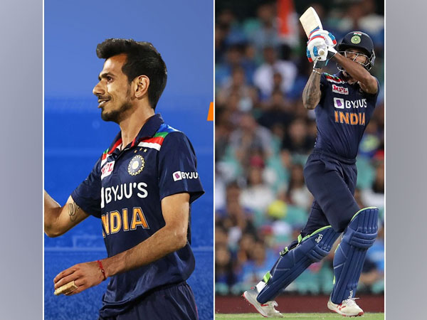 India spinner Yuzvendra Chahal and batsman Shikhar Dhawan (Image: BCCI's Twitter)