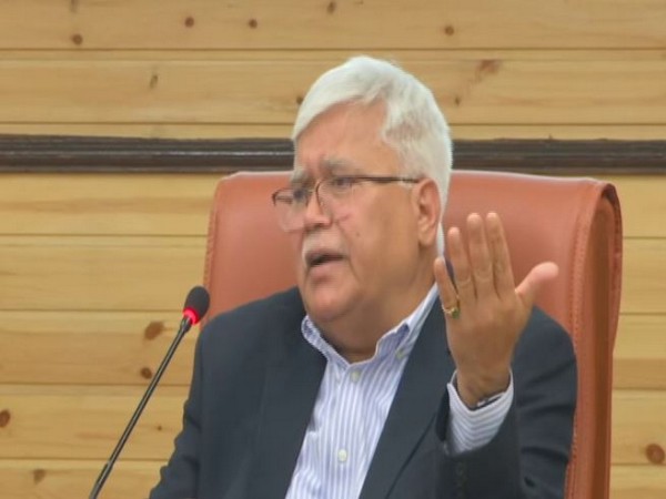 TRAI Chairman RS Sharma addresing press conference in New Delhi on Monday (photo/ANI)