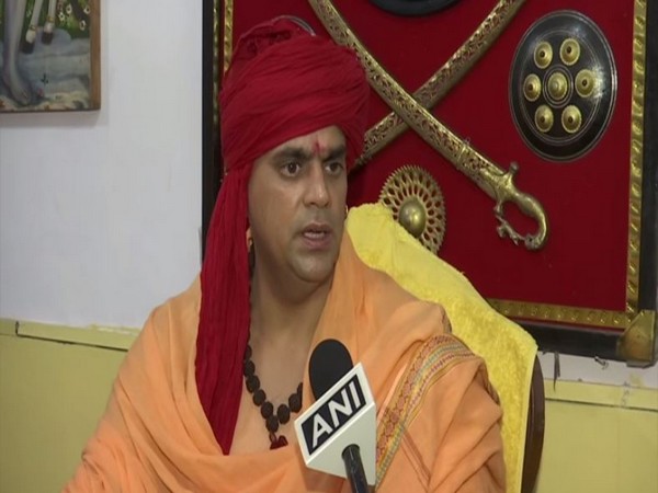 Swami Chakrapani Maharaj talking to ANI in New Delhi on Monday. Photo/ANI