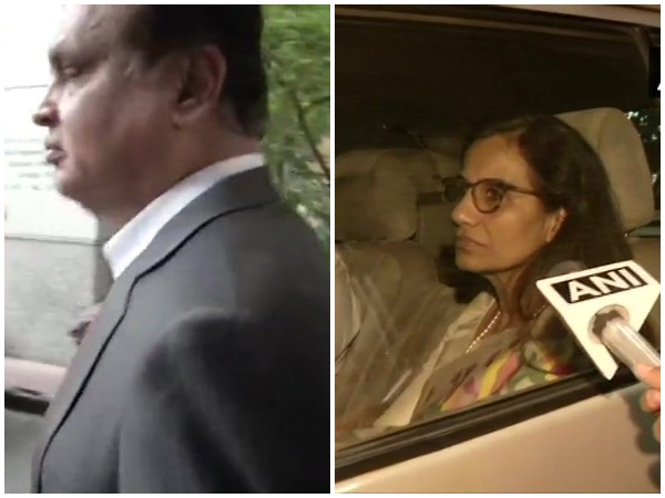 Videocon Chairman Venugopal Dhoot and former ICICI Bank MD and CEO Chanda Kochhar leave after questioning by ED in connection with the ICICI Bank-Videocon loan case in New Delhi on Friday. Photo/ANI