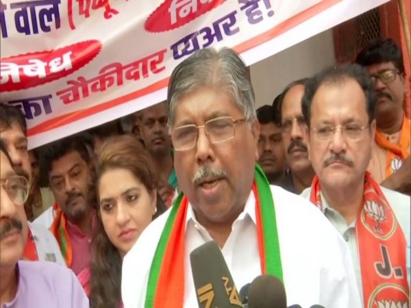 Maharashtra BJP chief Chandrakant Patil speaking to media in Mumbai [Photo/ANI]