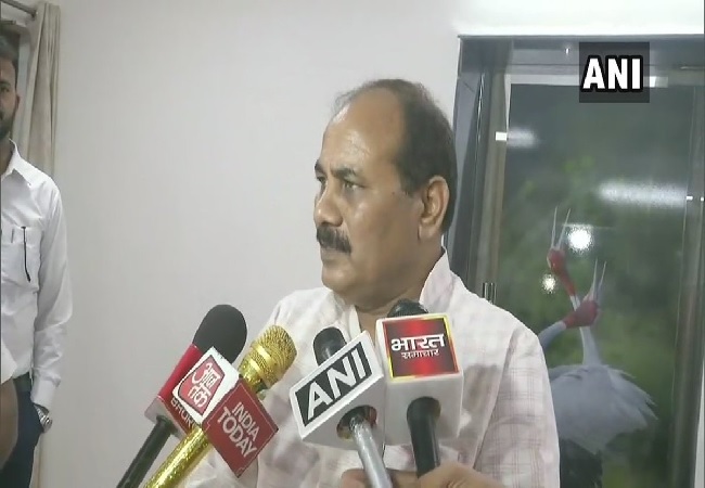 Uttar Pradesh Forest Minister Dara Singh Chauhan speaking to media persons in Lucknow on Monday. Photo/ANI