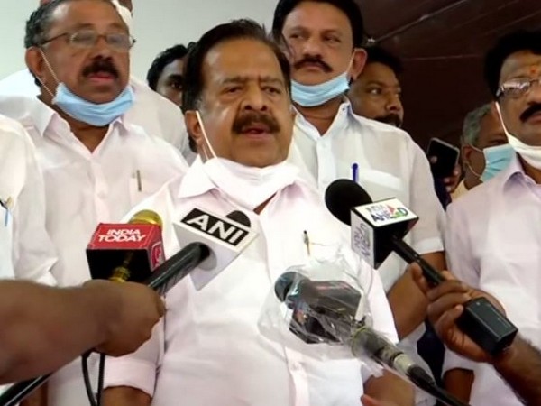 Kerala opposition leader Ramesh Chennithala speaking to media on Friday. (Photo/ANI)