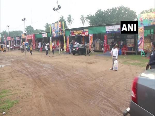 A relatively empty firecracker market at the Island Grounds in Chennai on Wednesday. (Photo/ANI)