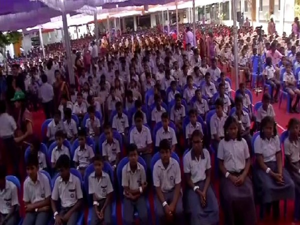 Students attending the awareness session on nature conservation in Chennai on Thursday (Photo/ANI)