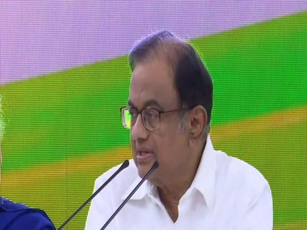 Former Union Minister P Chidambaram speaking at press conference in New Delhi on Saturday. (Photo/ANI)