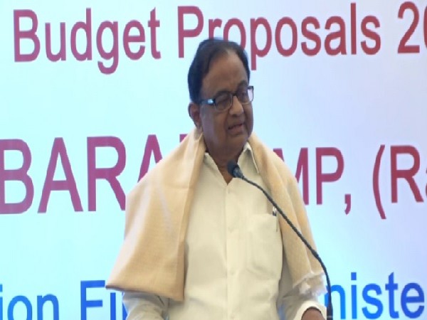 Congress leader P Chidambaram speaking at an event in Chennai on Monday. Photo/ANI