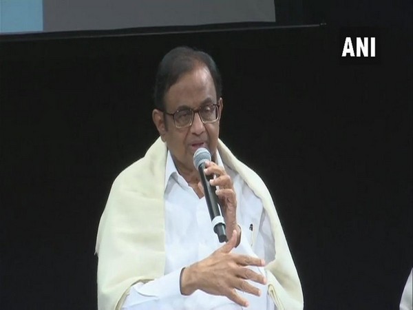 Congress leader P Chidambaram speaking at the book launch event in Mumbai on Monday