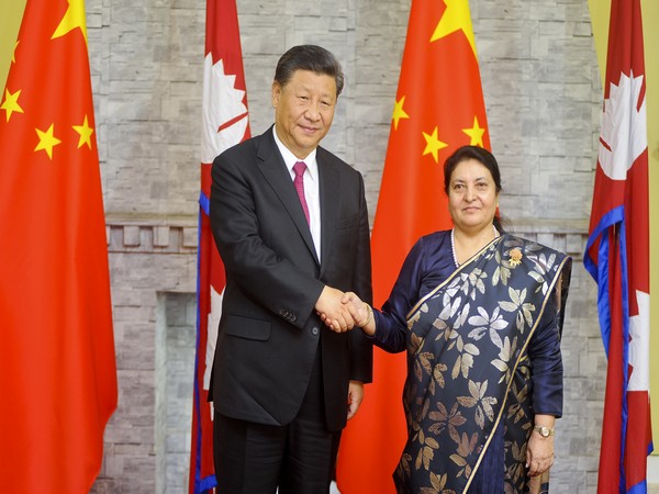 Chinese President Xi Jinping and Nepalese President Bidhya Devi Bhandari