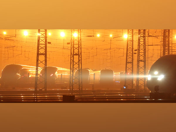 Trains are seen at a maintenance depot in Beijing, China. (Image credit: Reuters)
