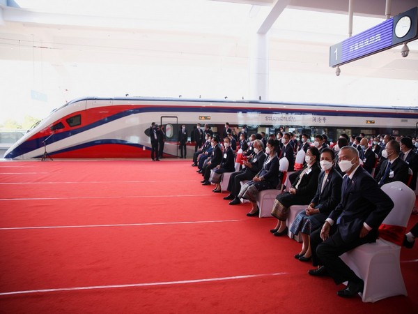A train is ready on the station during the handover ceremony of the high-speed rail project linking the Chinese southwestern city of Kunming with Vientiane, in Vientiane, Laos. (Image credit: Reuters)