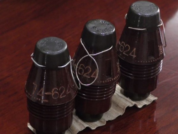 Chinese grenades recovered from arrested TRF OGW in J-K's Baramulla. (Photo/ANI)