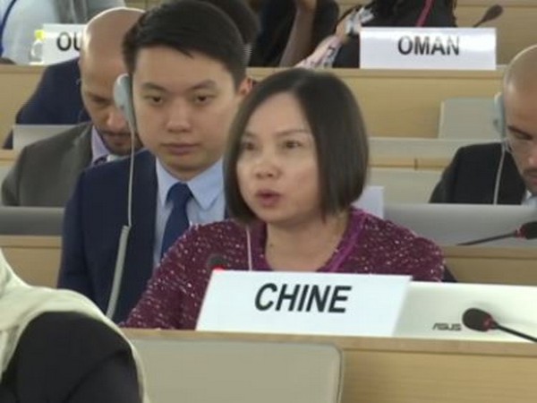 Chinese representative speaking at the 42nd UNHRC session in Geneva, Switzerland, on Tuesday. Photo/ANI 
