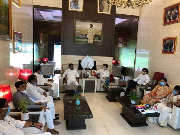 A visual of the Lok Janshakti Party's Bihar Pradesh parliamentary board meeting in New Delhi on Monday. 