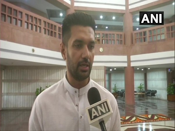 Lok Janshakti Party (LJP) chief Chirag Paswan speaking to ANI in New Delhi on Sunday.