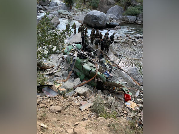 An Army helicopter made an emergency landing in Poonch, Jammu and Kashmir, on Thursday- Image caption