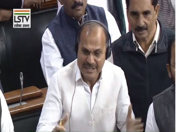 Adhir Ranjan Chowdhury speaking in Lok Sabha on Monday.