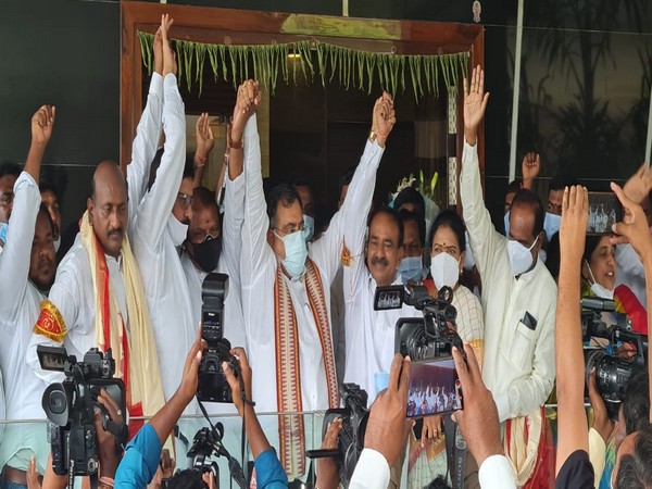 Visuals from Etela Rajender's residence. (Photo/ ANI)