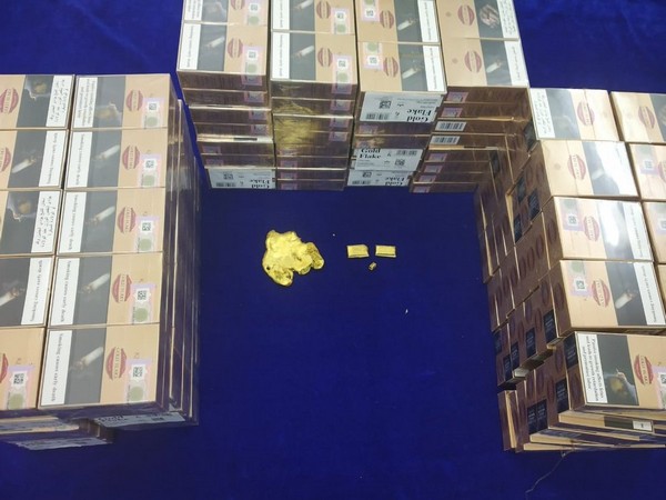 Custom officials seized gold and cigarettes at Chennai International Airport  