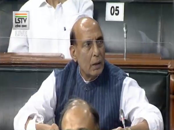Defence Minister Rajnath Singh speaking in Lok Sabha on Tuesday. (Photo/ANI)