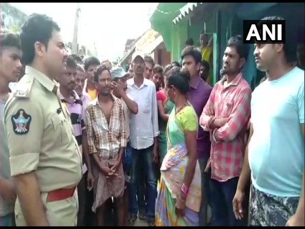 Police at the spot where woman died during clash over filing up water in Andhra Pradesh. 