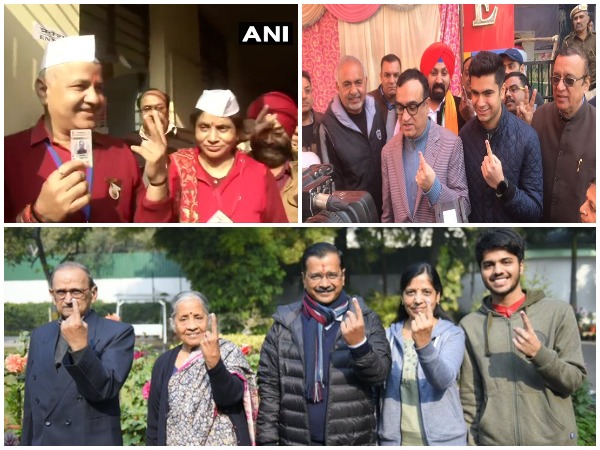 Manish Sisodia, Ajay Maken and Arvind Kejriwal cast their votes in Delhi today.