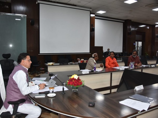 Chief Minister Pushkar Singh Dhami in the meeting (Photo/ANI)