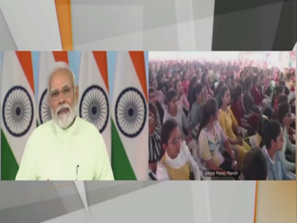 Prime Minister Narendra Modi addressed the 14th Foundation Day celebration of Umiya Mata Temple via video-conferencing (Photo/ANI)