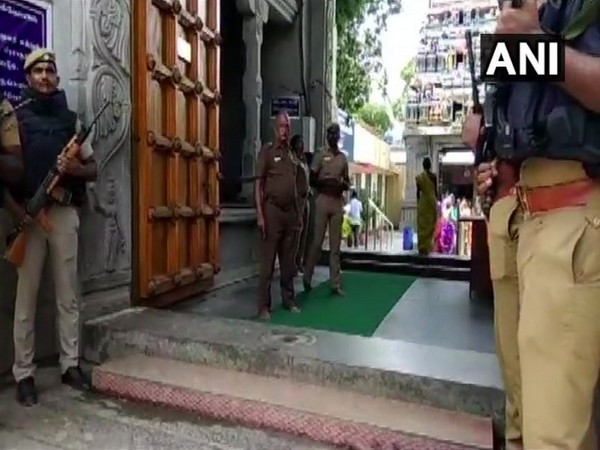Security forces deployed outside important temples after infiltration of six terrorists. Photo/ANI