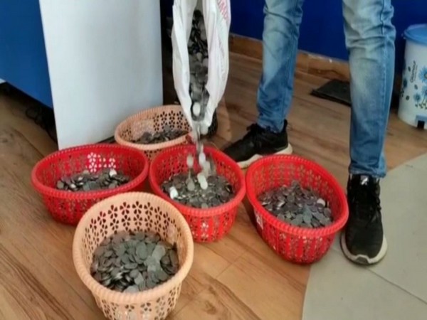 Coins collected in sack to buy two-wheeler (Photo/ANI)