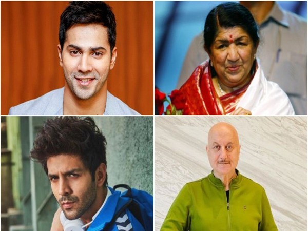 Varun Dhawan, Lata Mangeshkar, Kartik Aaryan and Anupam Kher (Image Source: Instagram)