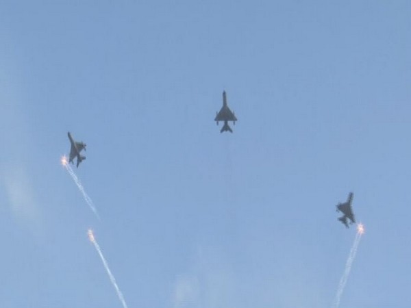 Wing Commander Abhinandan Varthaman lead a 'MiG formation' and flew a MiG Bison Aircraft at Hindon Air Base on Air Force Day parade.(Photo/ANI)