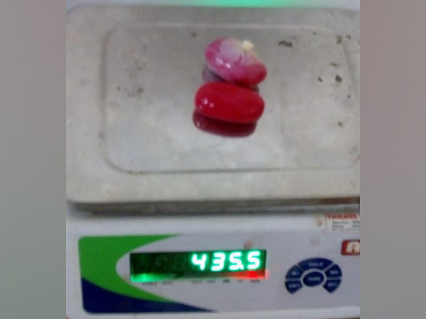 The compound gold seized at Kozhikode International Airport. [Photo/ANI]