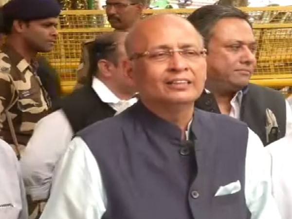 Congress leader Abhishek Manu Singhvi speaking to media in New Delhi on Friday Photo/ANI.