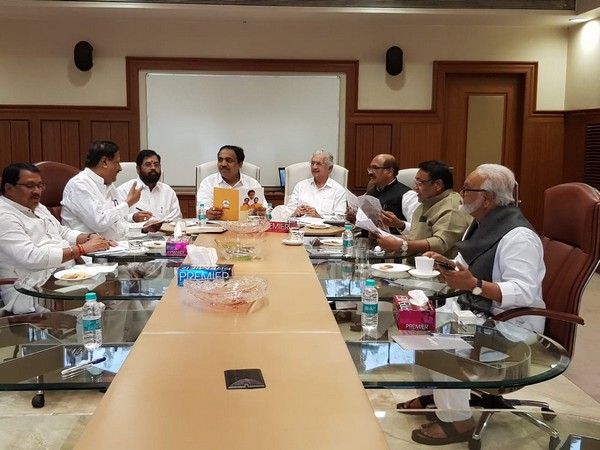 Leaders of Shiv Sena, Congress and NCP met for the second day on Thursday to discuss the CMP. Photo/ANI