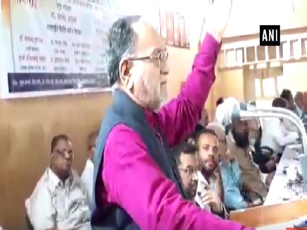 Congress MP Husain Dalwai speaking at an event on Friday. 