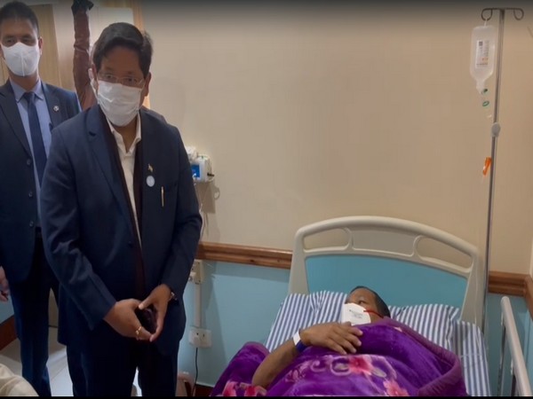 Visual of Meghalaya Chief Minister Conrad Sangma during his visit to the hospital (Photo/ANI)