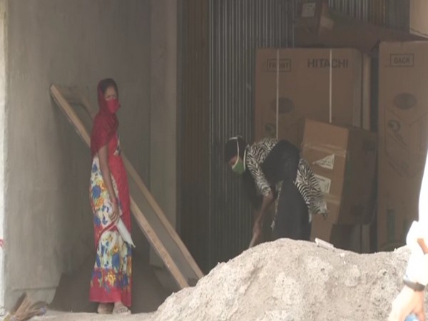Visual from a construction site in New Delhi where work resumed on Monday. photo/ANI
