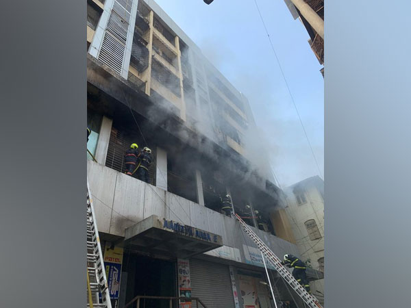 Cooling operation underway at Aaditya Arcade building at Charni road , Mumbai