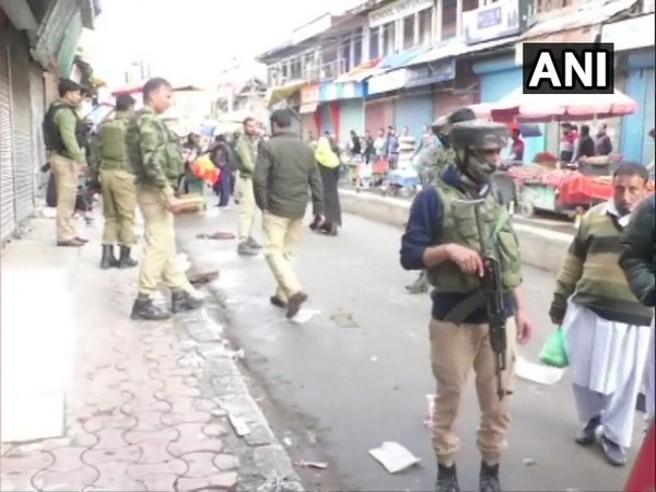 Security personnel at the site of attack in Baramulla on Saturday. Photo/ANI