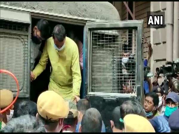 TMC leader Chhatradhar Mahato brought to Bankshall Court in Kolkata earlier today (ANI/ Photo)